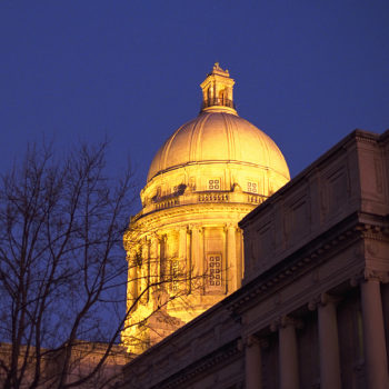 Capitol Dome lit up at night