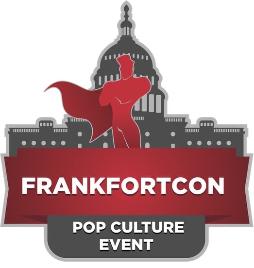 Frankfort Con Superman logo with Capital outline in the background