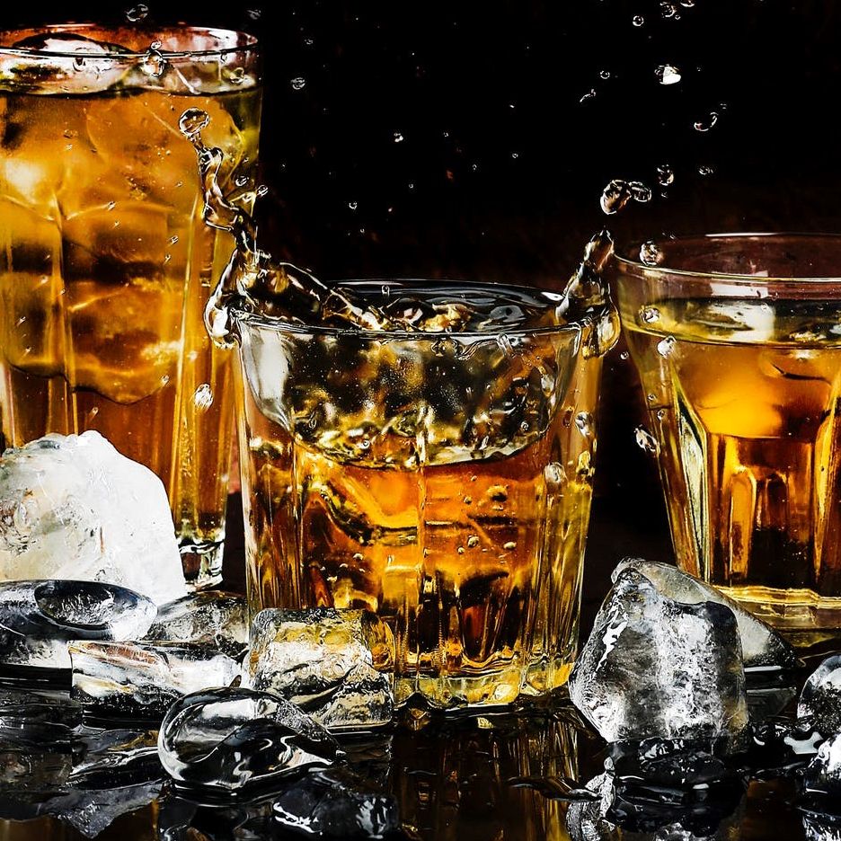 three glasses on bourbon